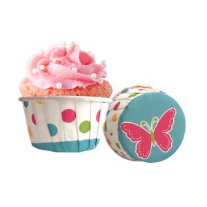 Kelebek Desenli Muffin Cupcake Kalıbı Kek Kapsülü 50’li