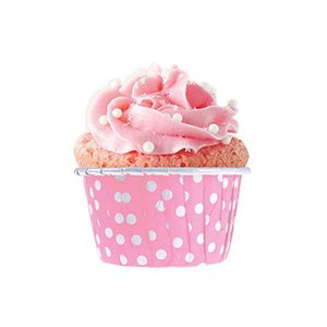 Açık Pembe Puantiyeli Muffin Cupcake Kalıbı Kek Kapsülü 50'li