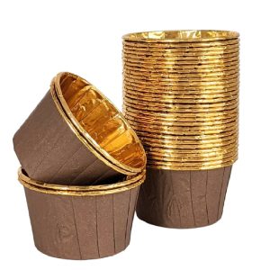 Kahverengi Gold Muffin Cupcake Kalıbı Kek Kapsülü 25'li