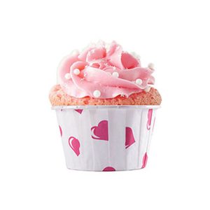 Kalp Desenli Muffin Cupcake Kalıbı Kek Kapsülü 50'li