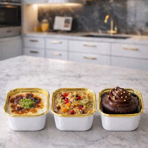 Kare Beyaz Gold Muffin Cupcake Kalıbı Kek Kapsülü 25'li