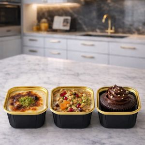 Kare Siyah Gold Muffin Cupcake Kalıbı Kek Kapsülü 25'li